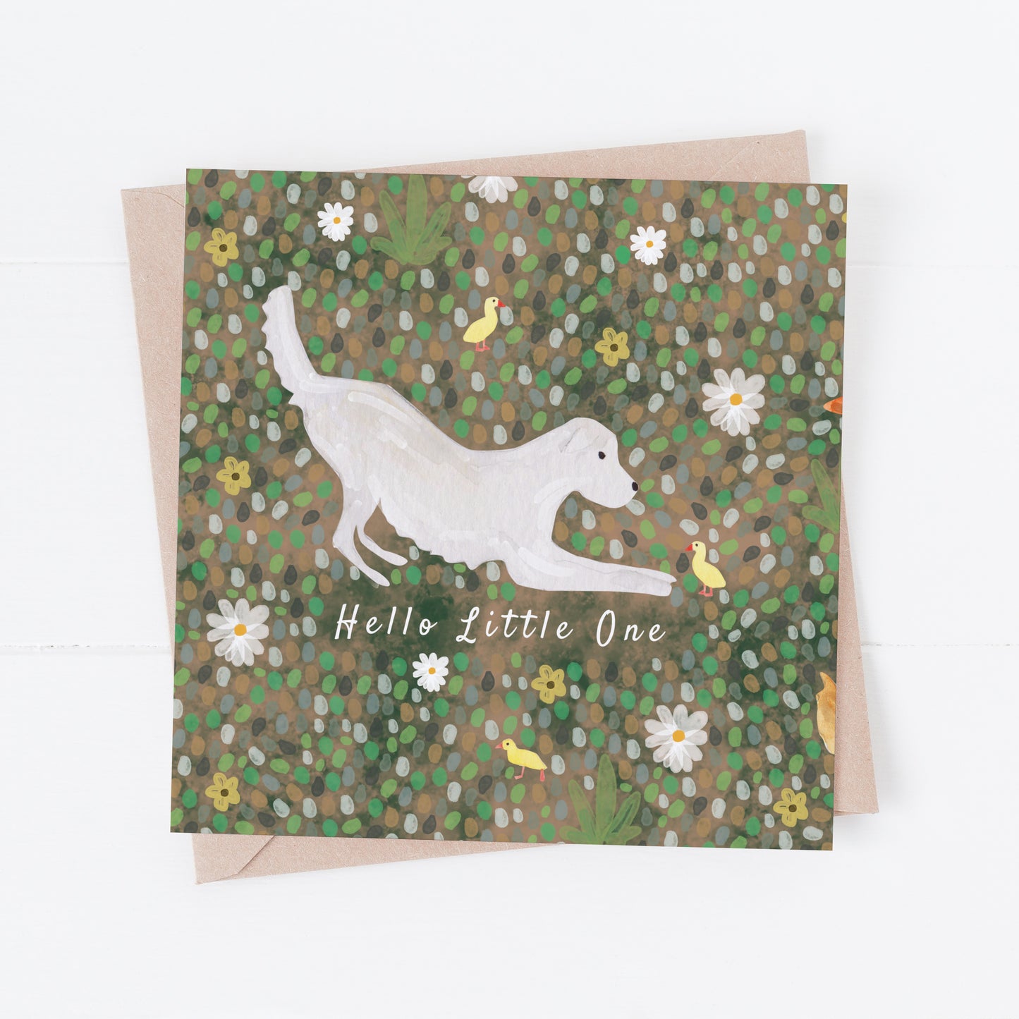Hello Little One Golden Retriever Greeting Card