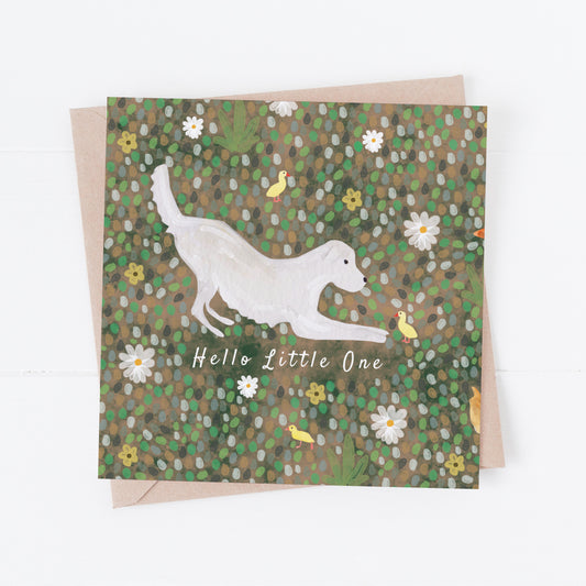 Hello Little One Golden Retriever Greeting Card