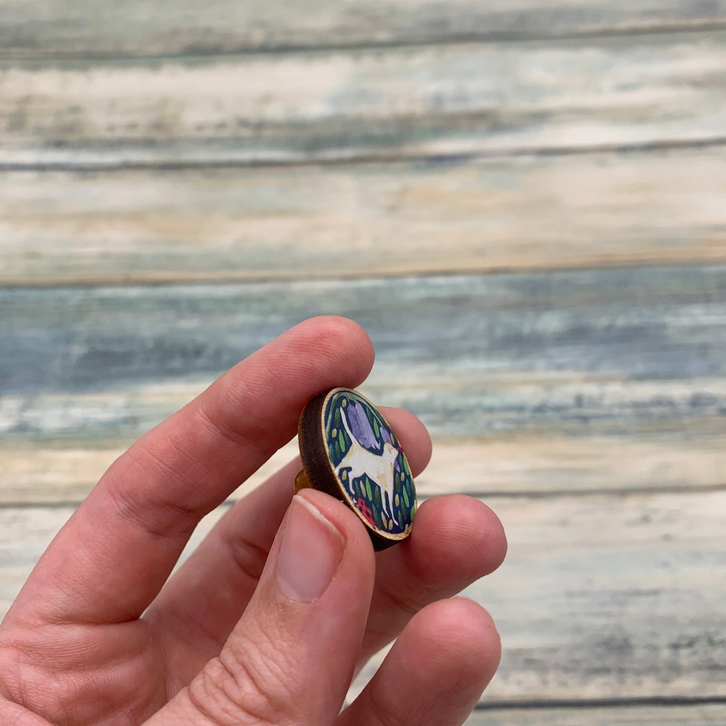 Golden Labrador Wooden Pin