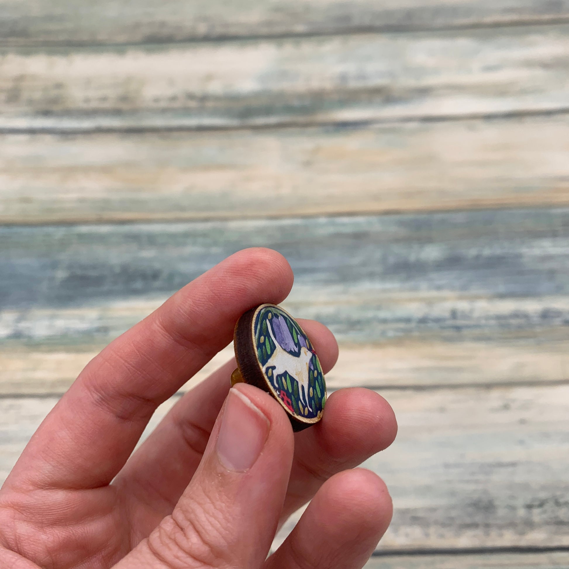 Golden Labrador Wooden Pin