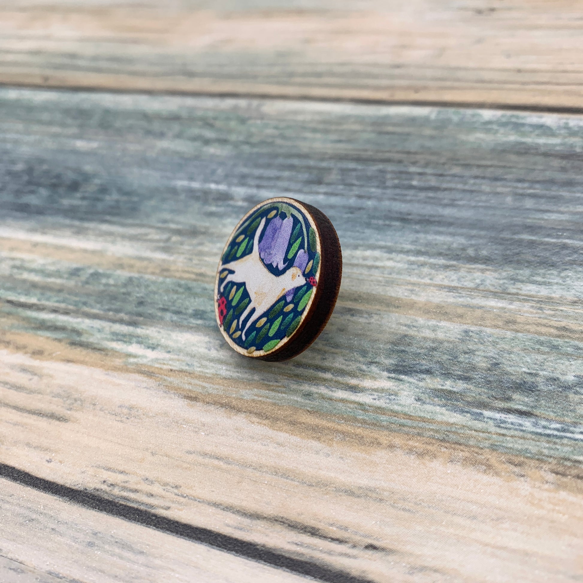 Golden Labrador Wooden Pin