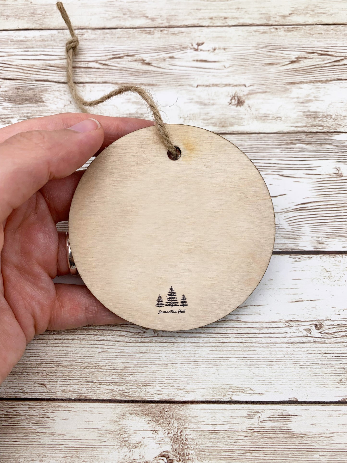 Reindeer wooden Christmas bauble