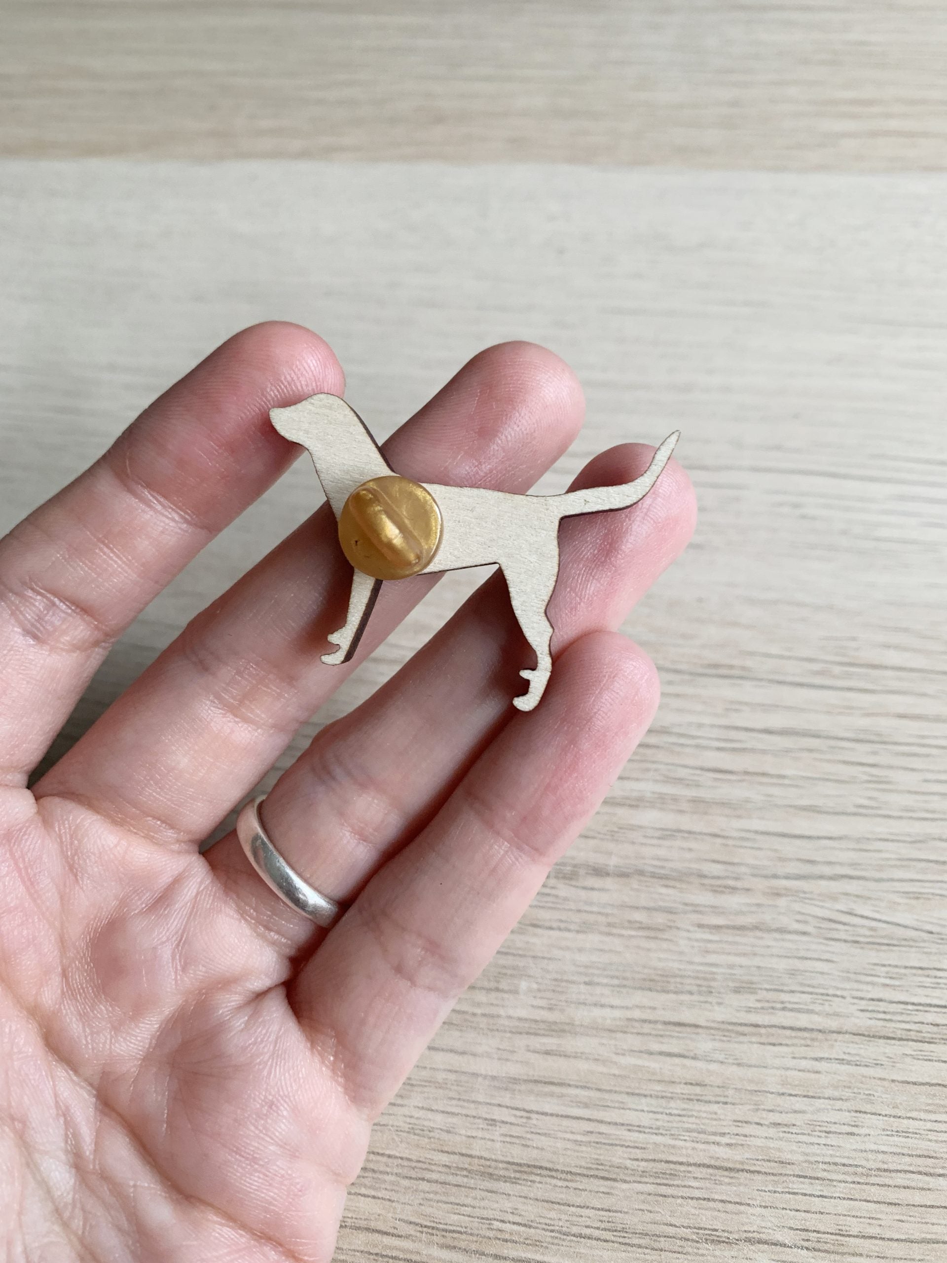 Black Labrador Wooden Pin