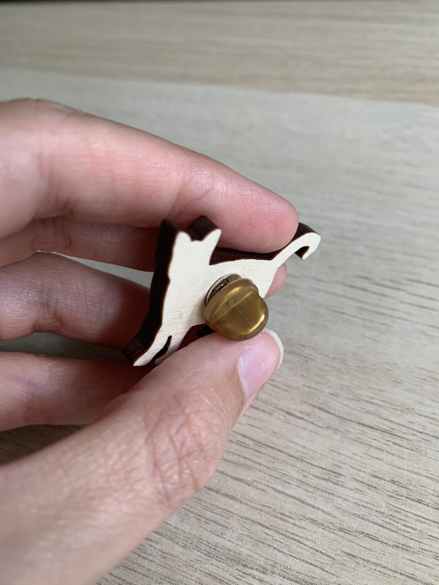 Tabby Cat Wooden Pin