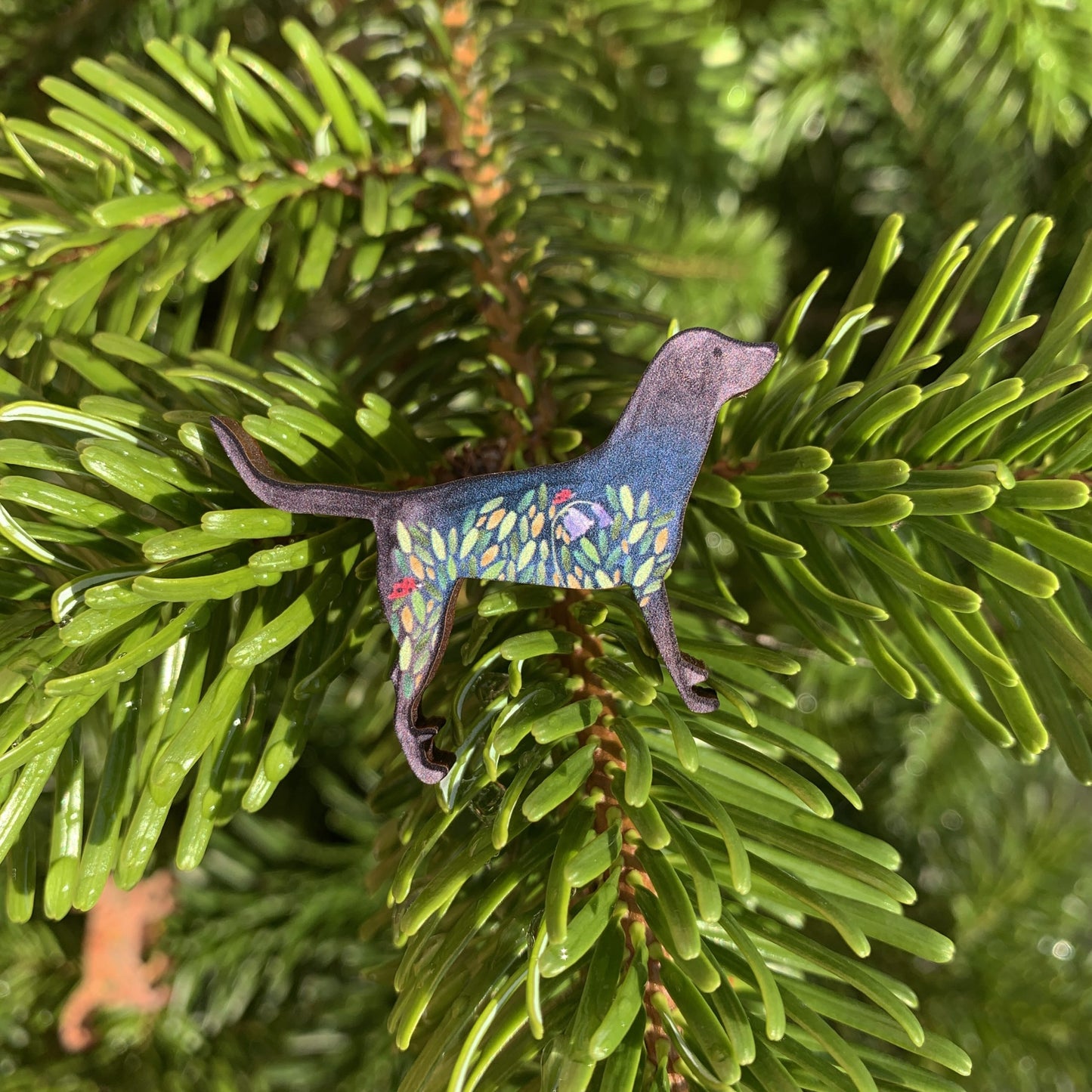 Black Labrador Wooden Pin