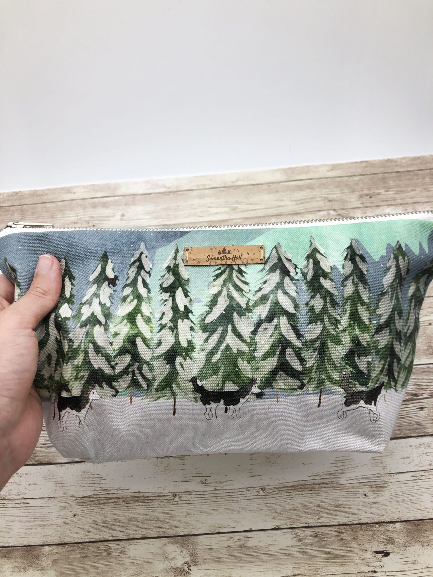 Husky in the Wilderness Cosmetic Bag