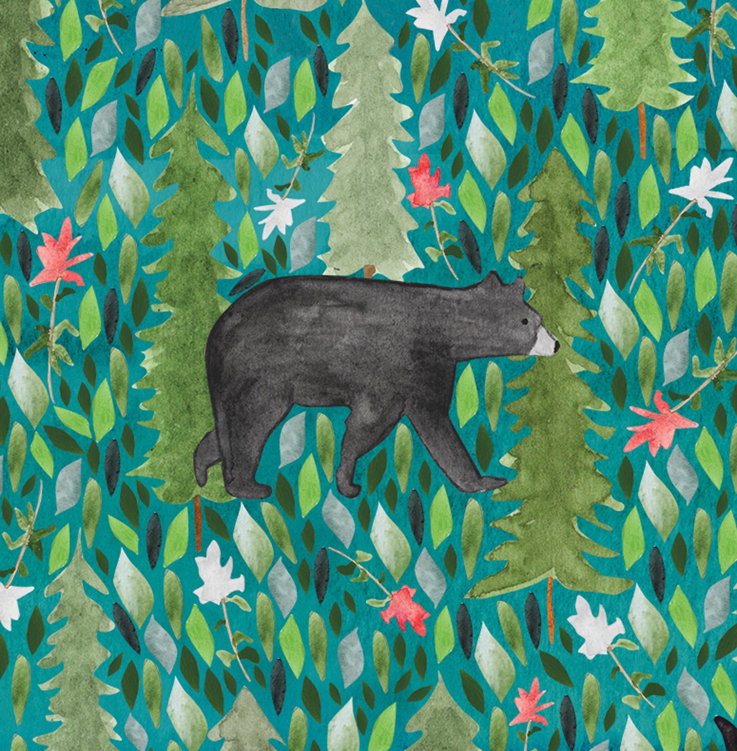 Black bear greeting card