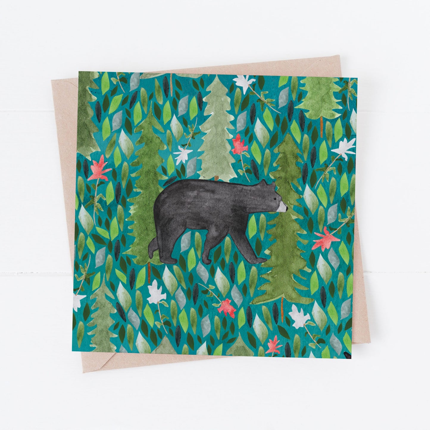 Black bear greeting card