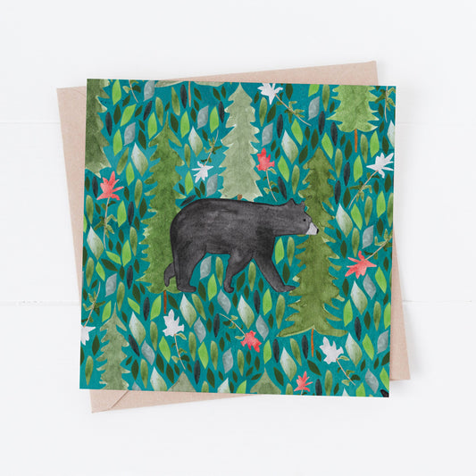 Black bear greeting card