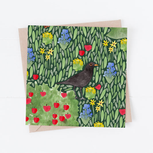 Black bird Greeting Card