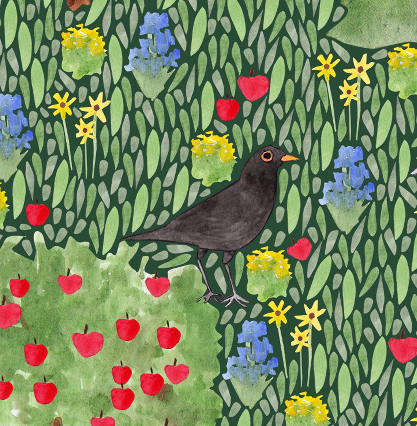 Black bird Greeting Card