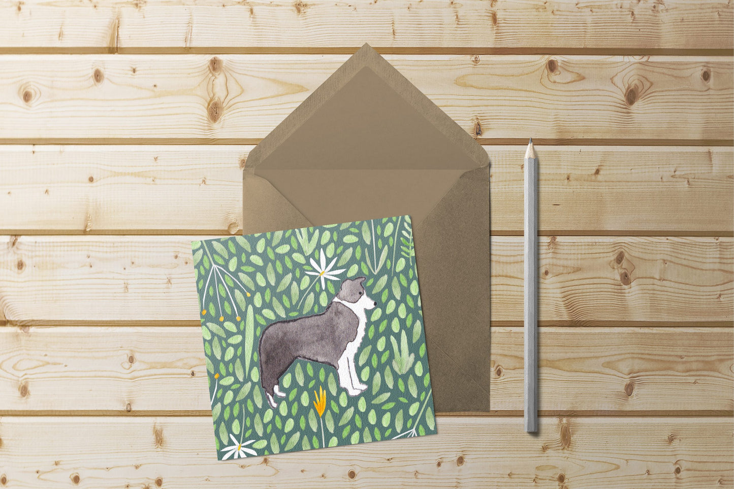 Border Collie greeting card