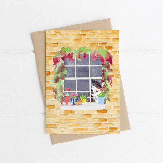 Cat and mouse greeting card