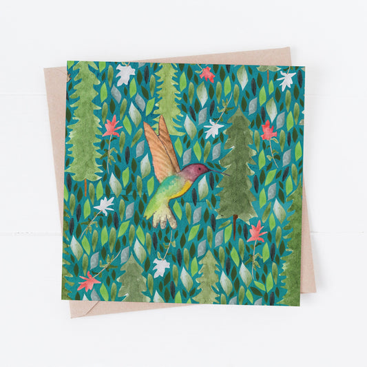 Humming bird greeting card