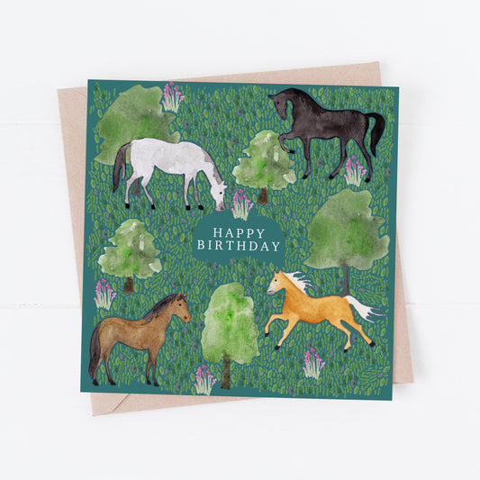 Horse Happy Birthday Card