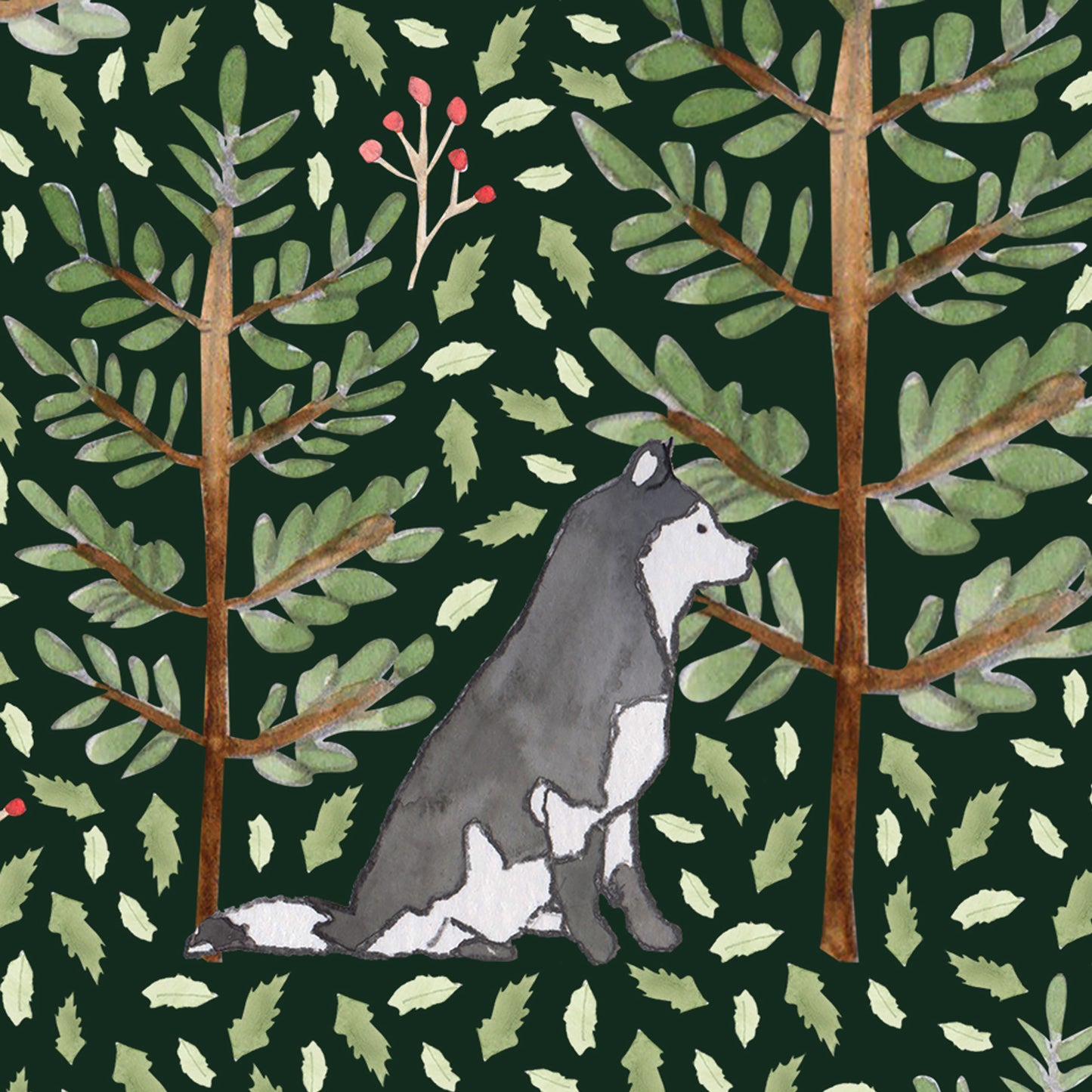 Husky greeting card
