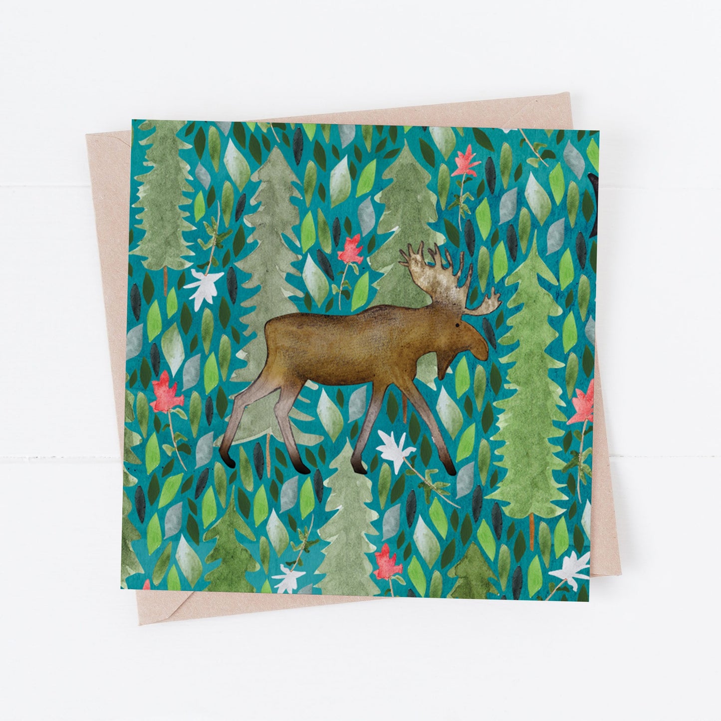 Moose blank greeting card