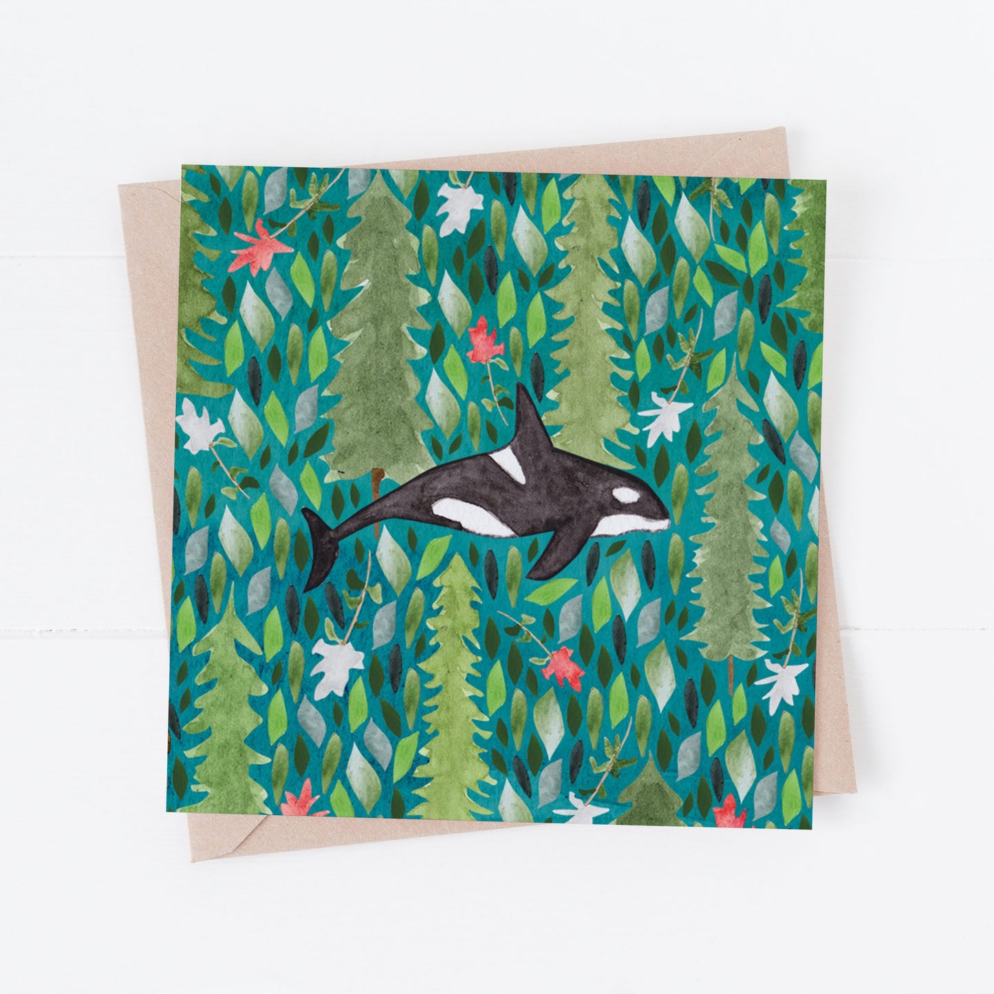 Orca greeting card