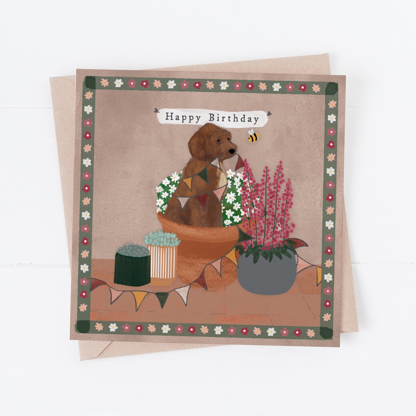 Cockapoo Happy Birthday greeting card