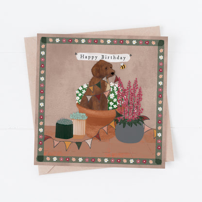 Cockapoo Happy Birthday greeting card