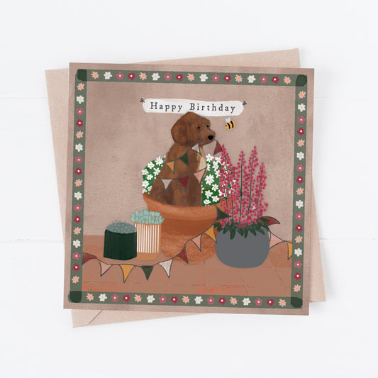 Cockapoo Happy Birthday greeting card