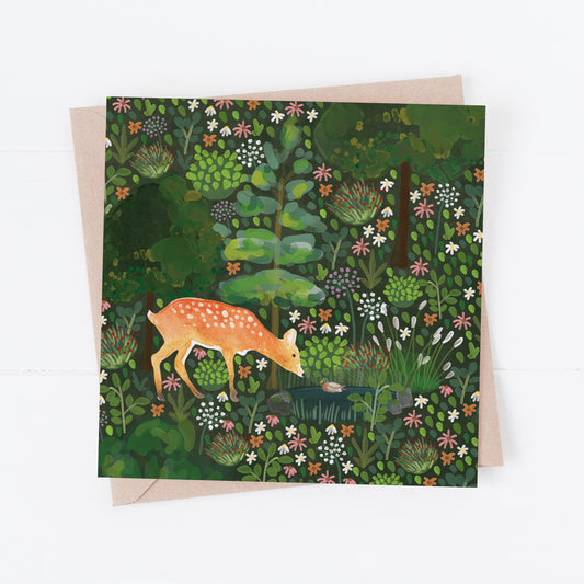 Deer and Duck greeting card