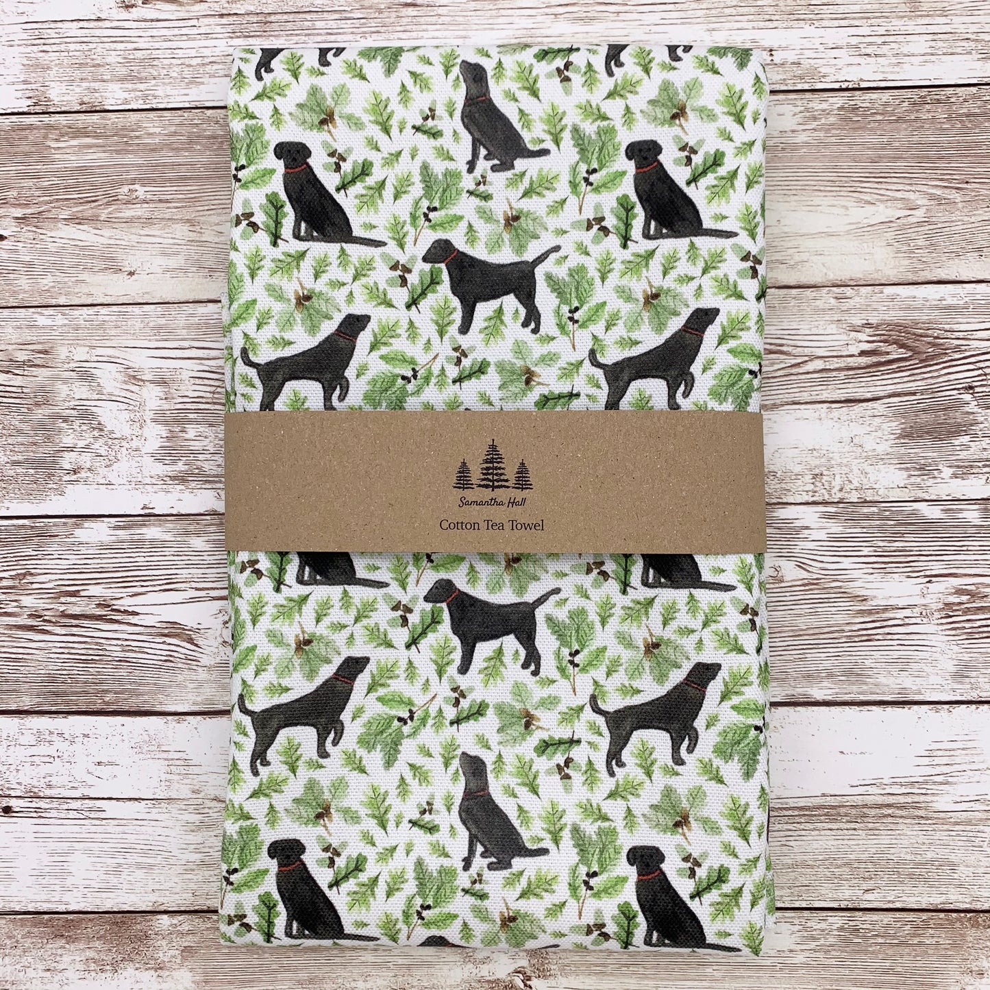 Black Labrador Tea Towel