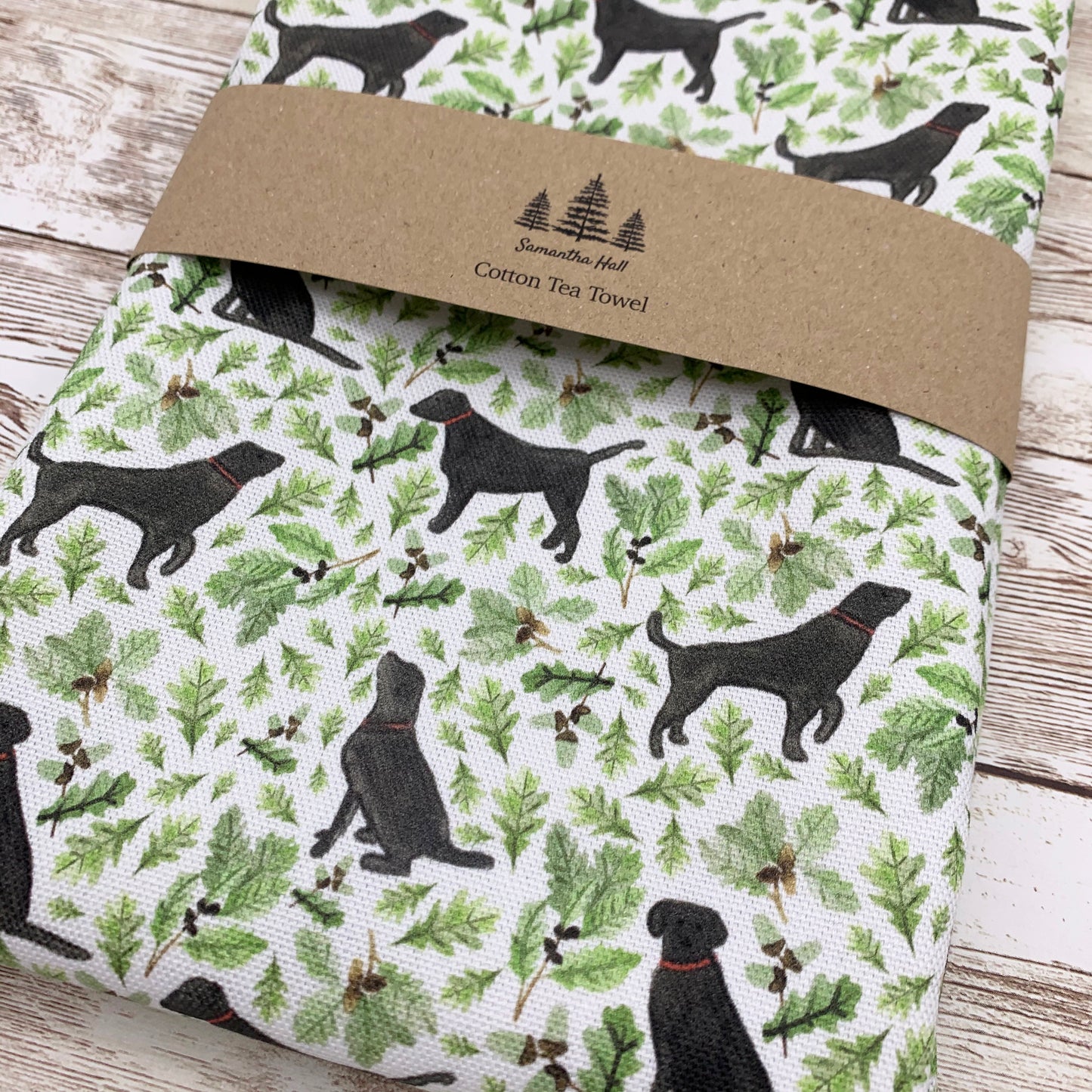 Black Labrador Tea Towel