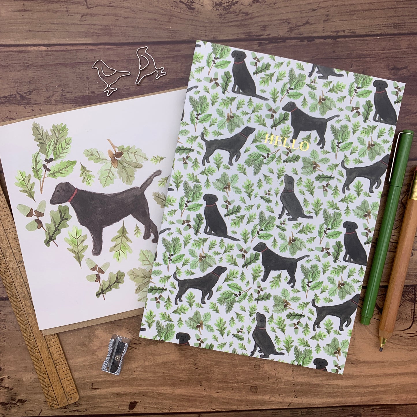 Black Labrador stationery bundle set
