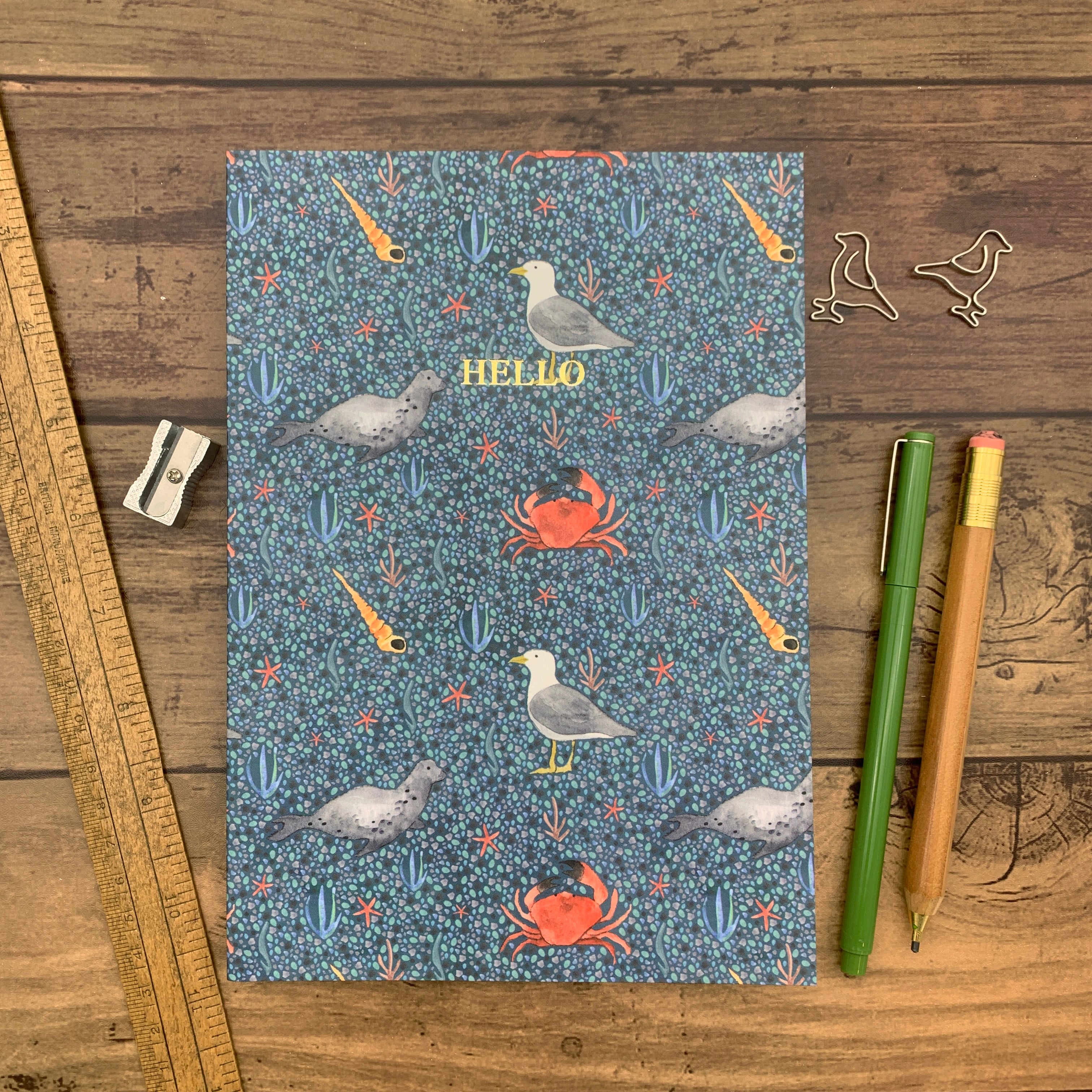 Sully Notebook Coastal lined notebook - Gift for sea life lovers - Seagull notepad ...