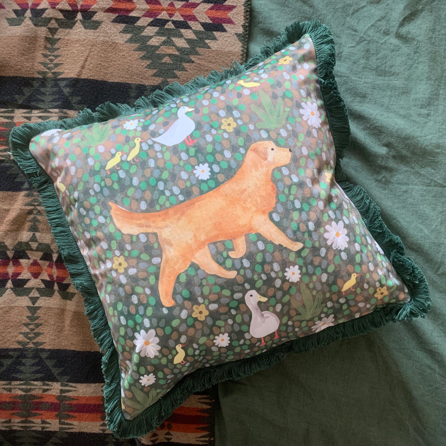 Golden Retriever Velvet Cushion