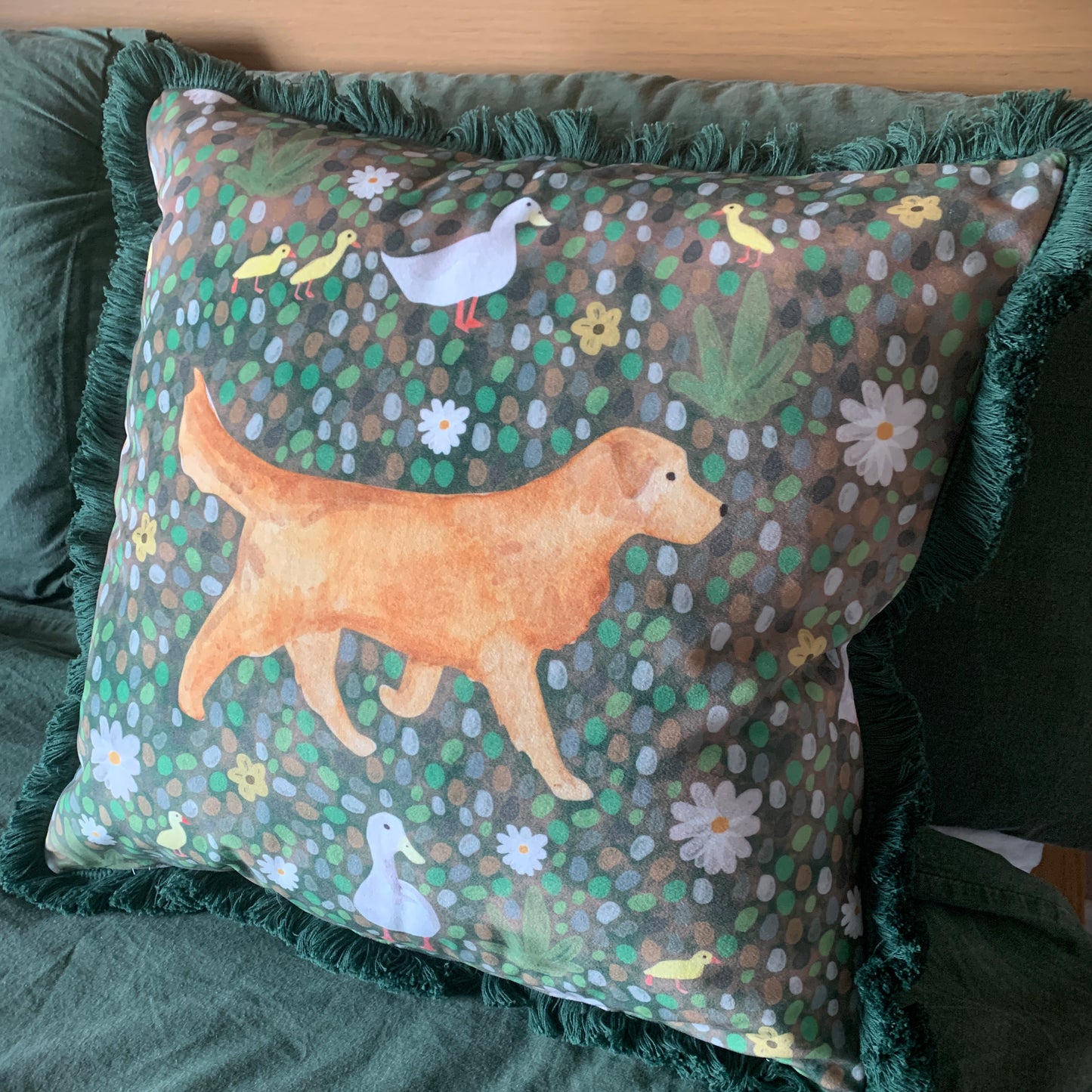 Golden Retriever Velvet Cushion