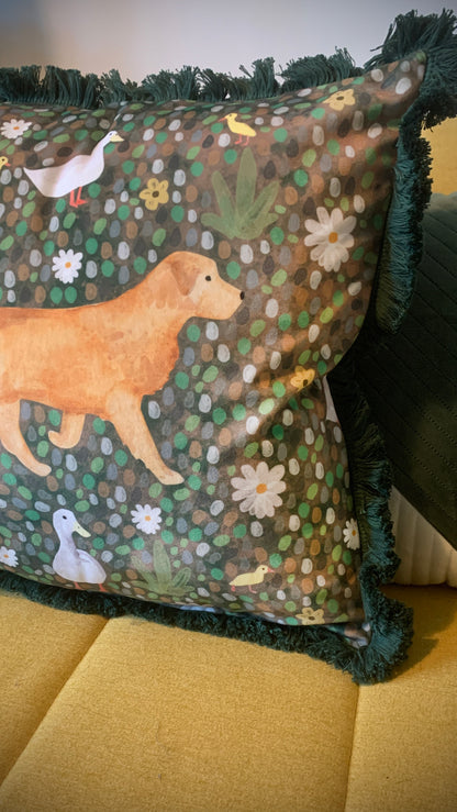 Golden Retriever Velvet Cushion