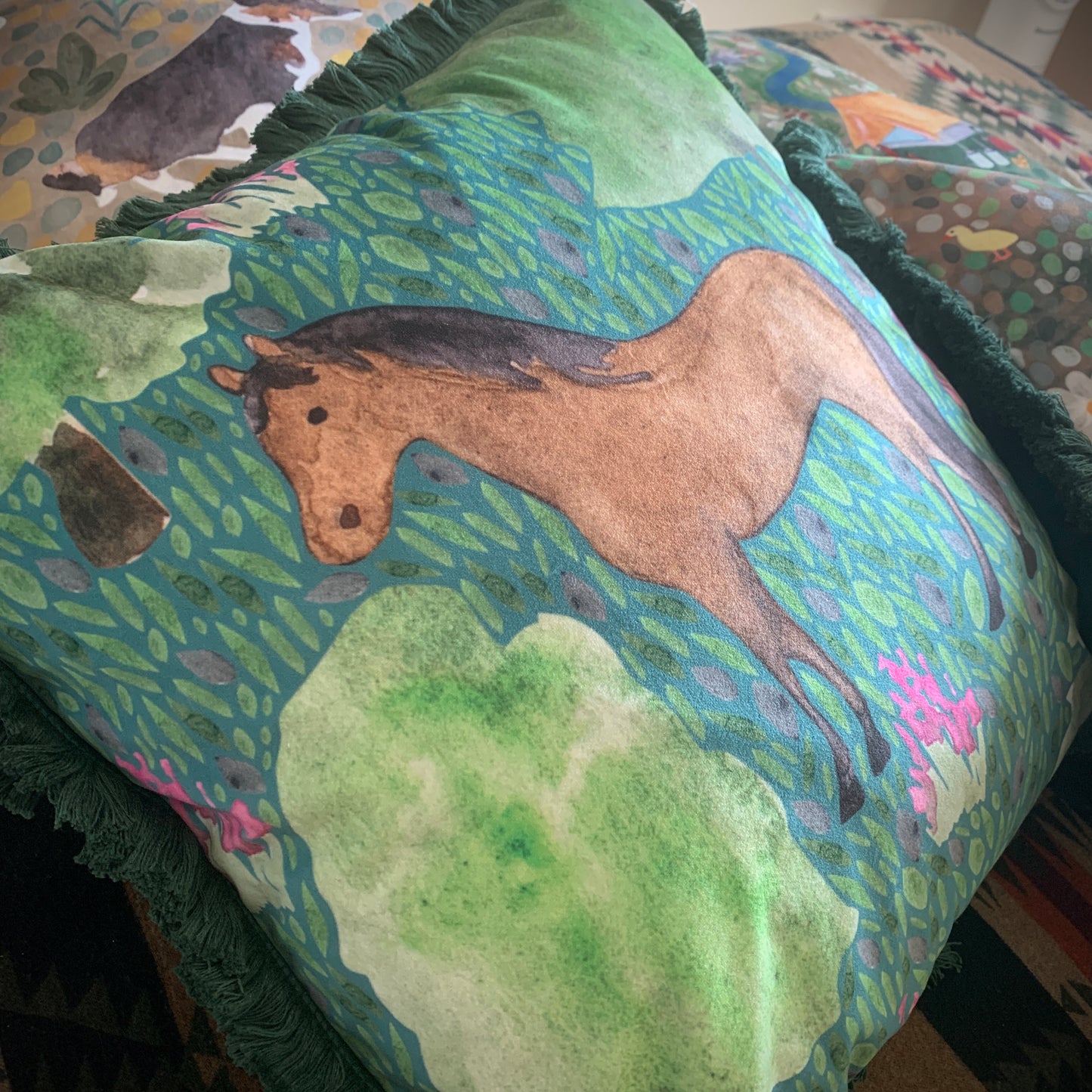 Horse Velvet Cushion