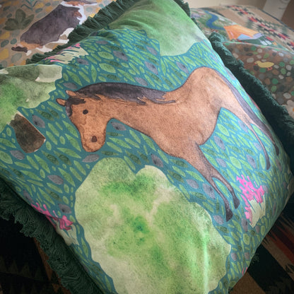 Horse Velvet Cushion