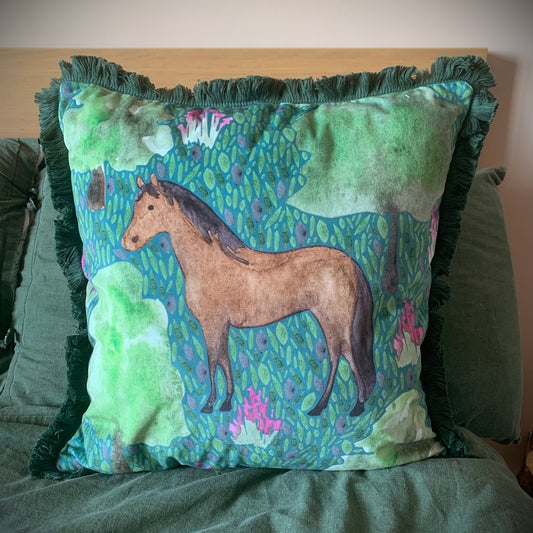 Horse Velvet Cushion