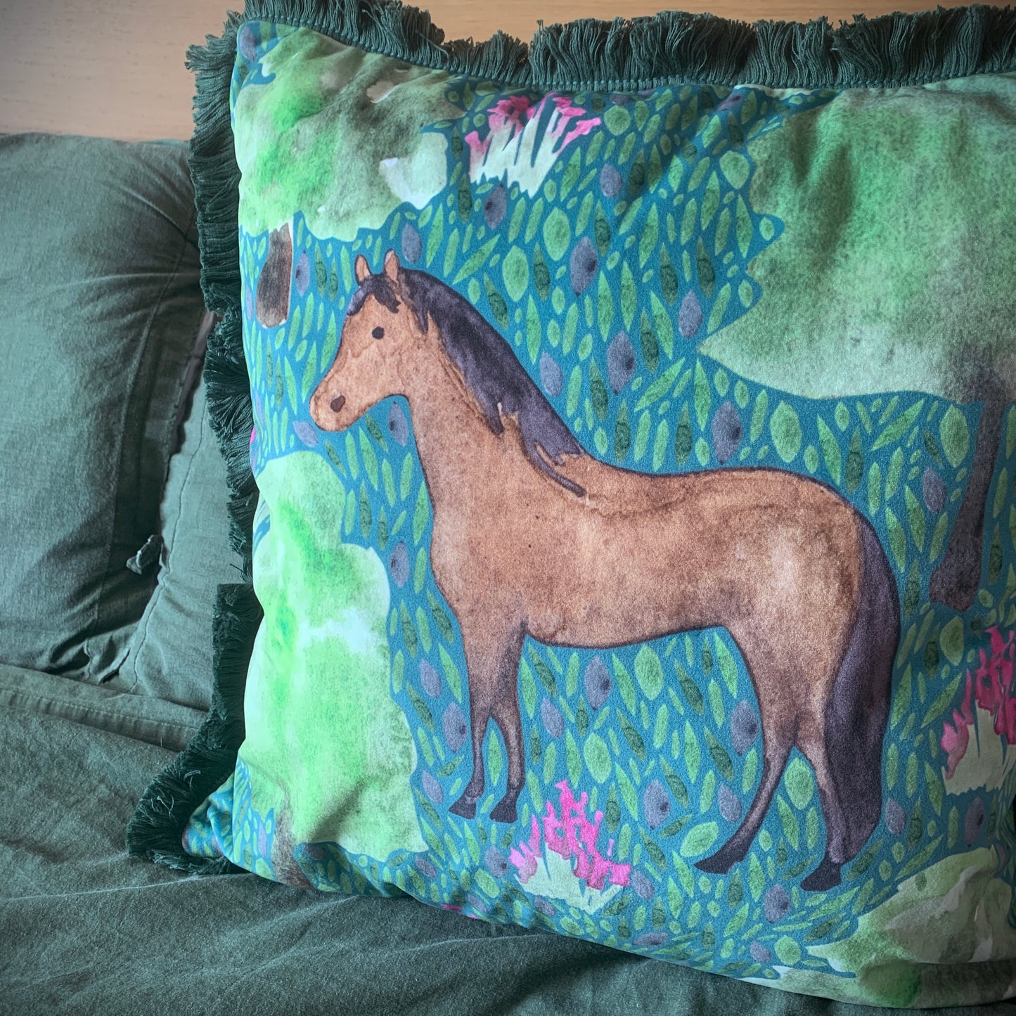 Horse Velvet Cushion