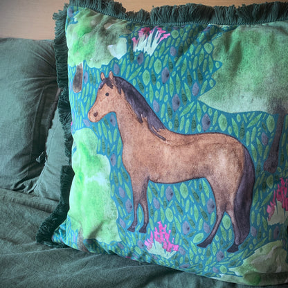 Horse Velvet Cushion