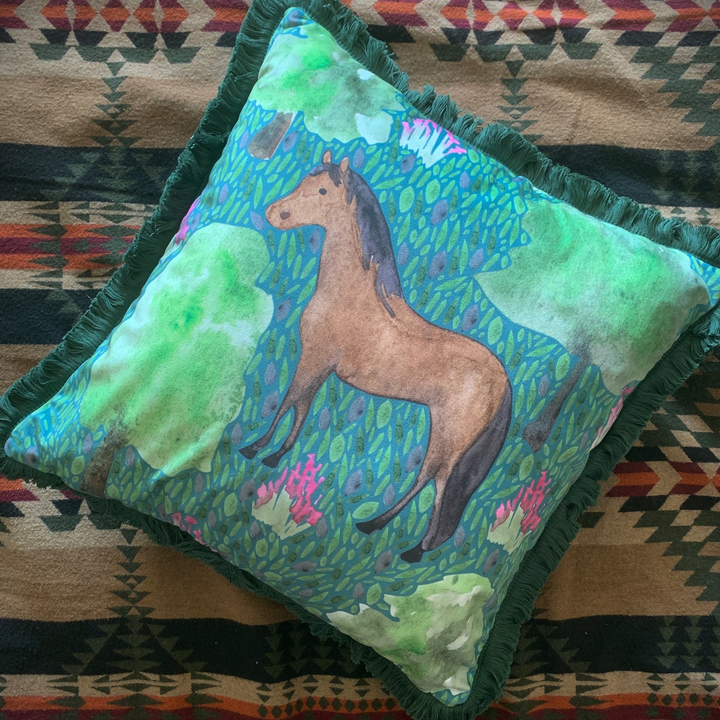 Horse Velvet Cushion