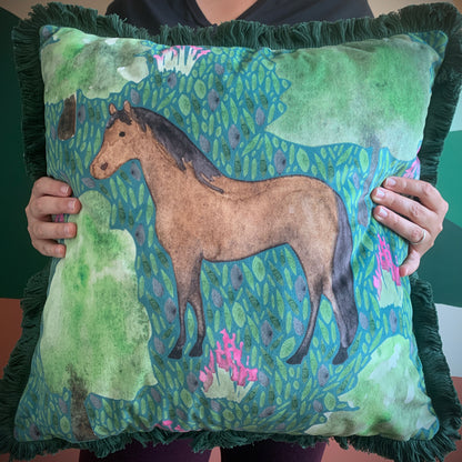 Horse Velvet Cushion