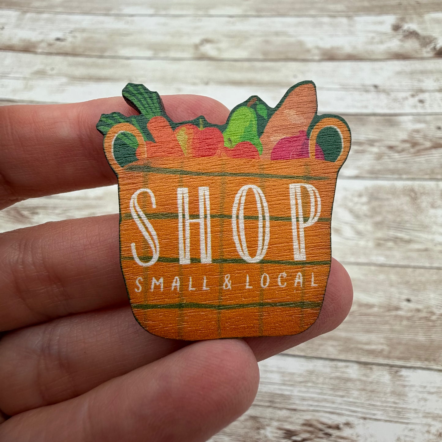 Shop Local Wooden Brooch
