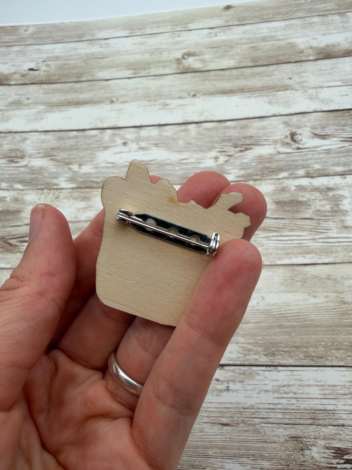 Shop Local Wooden Brooch
