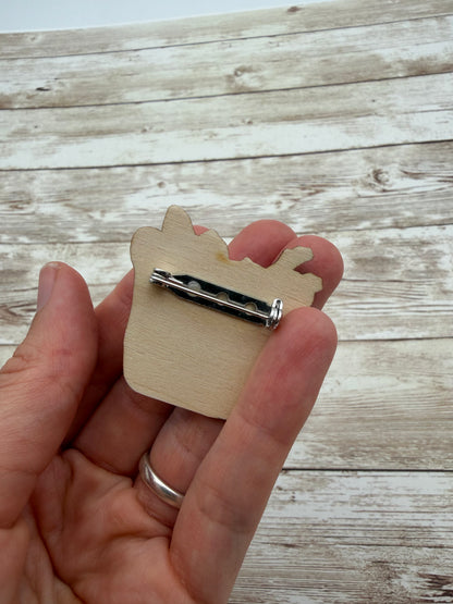 Shop Local Wooden Brooch