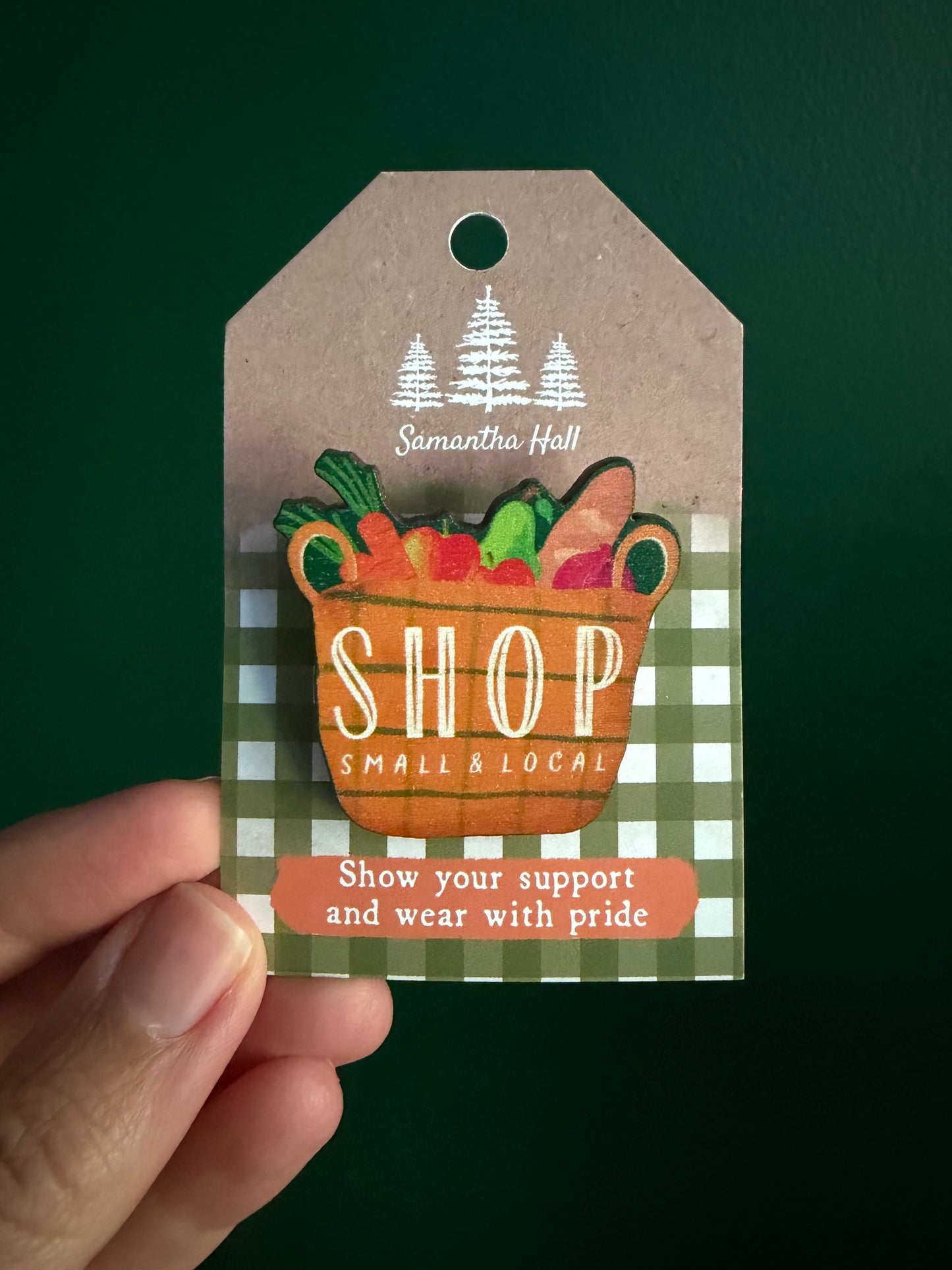 Shop Local Wooden Brooch