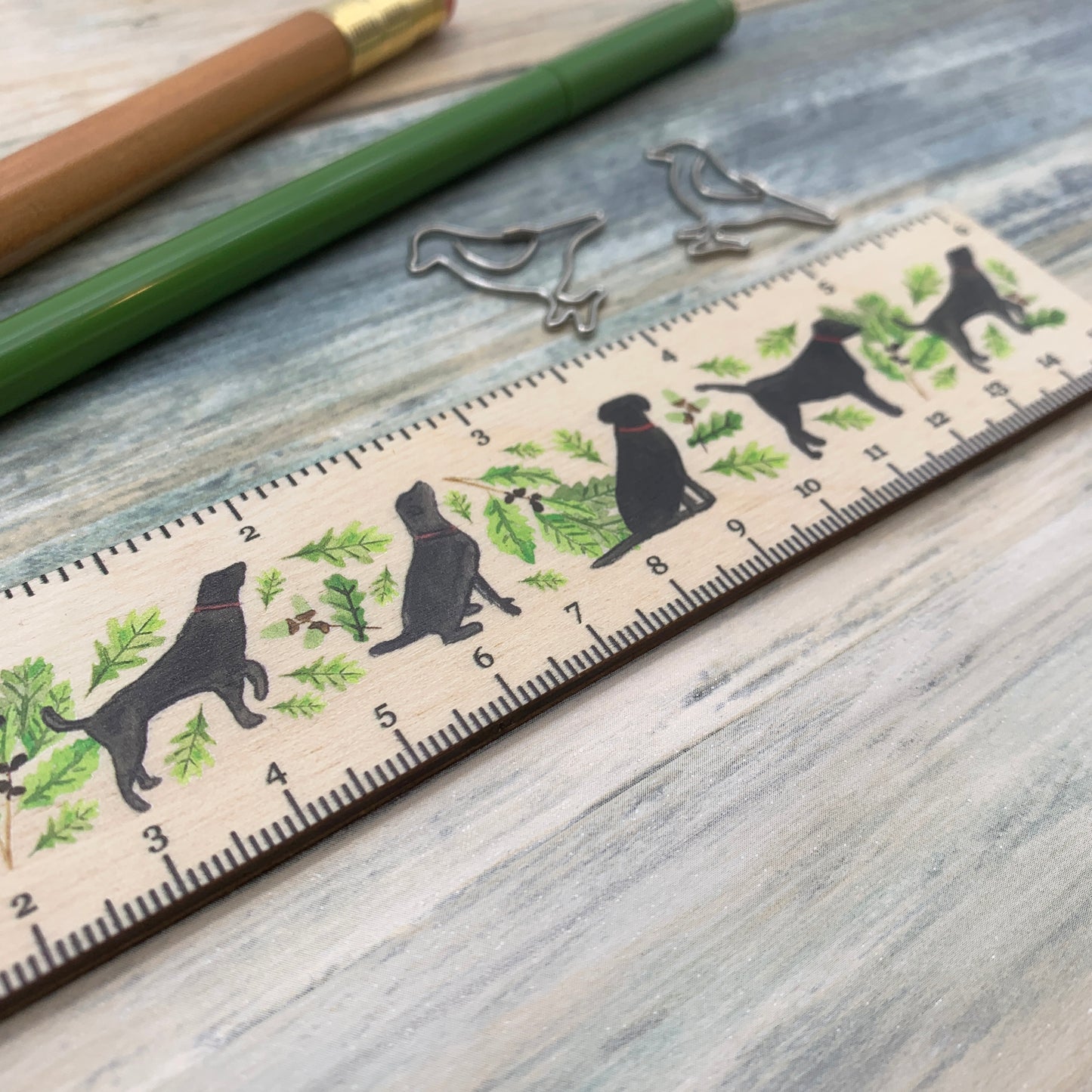 Black Labrador Wooden Ruler