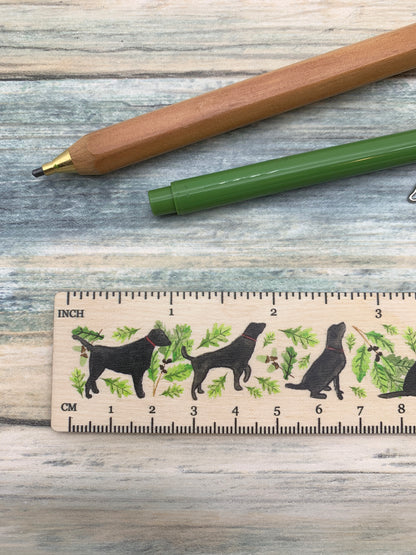 Black Labrador Wooden Ruler