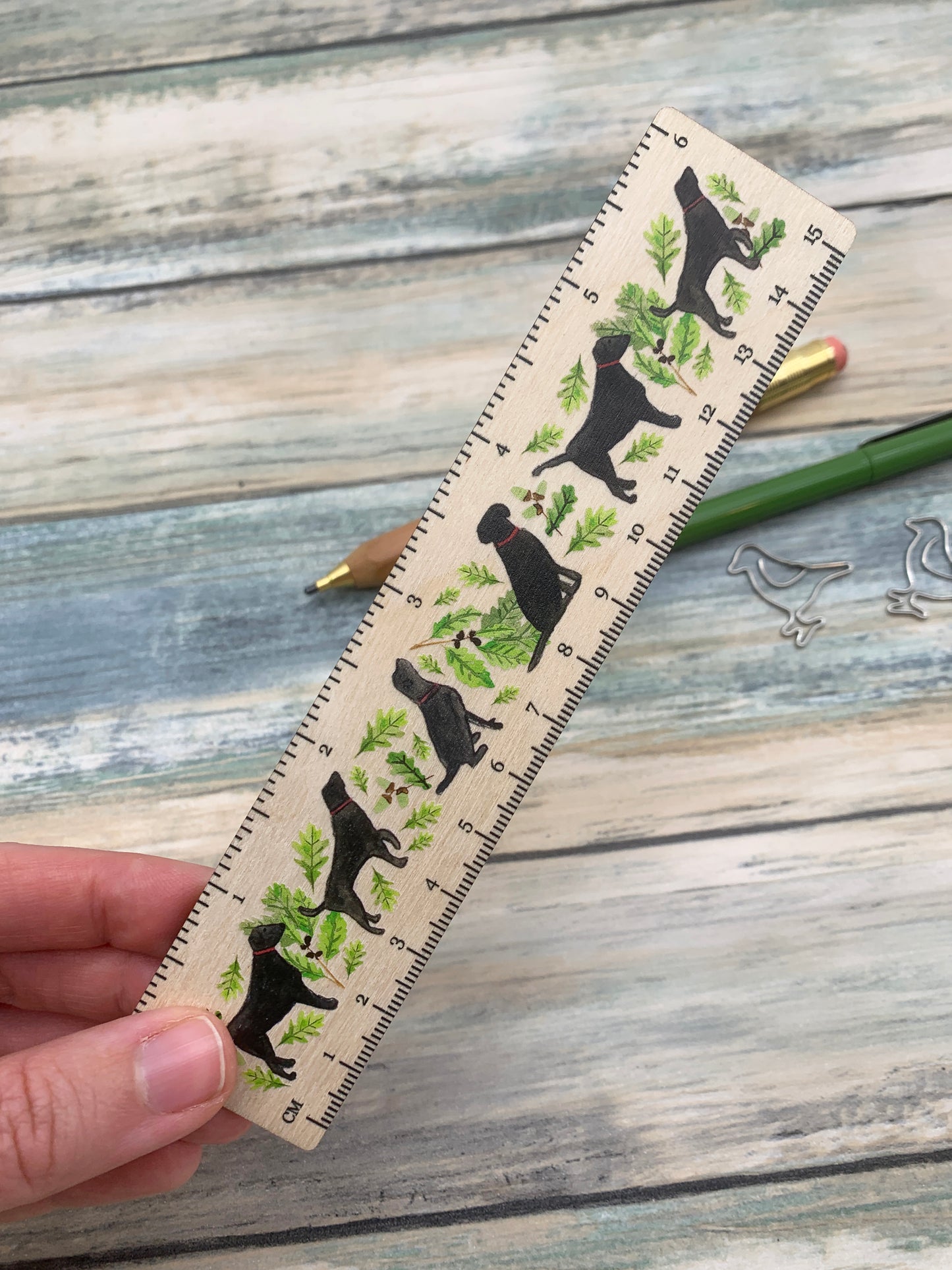 Black Labrador Wooden Ruler