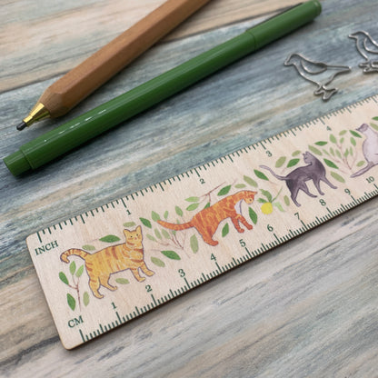 Cat Wooden Ruler