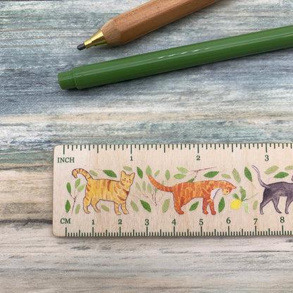 Cat Wooden Ruler