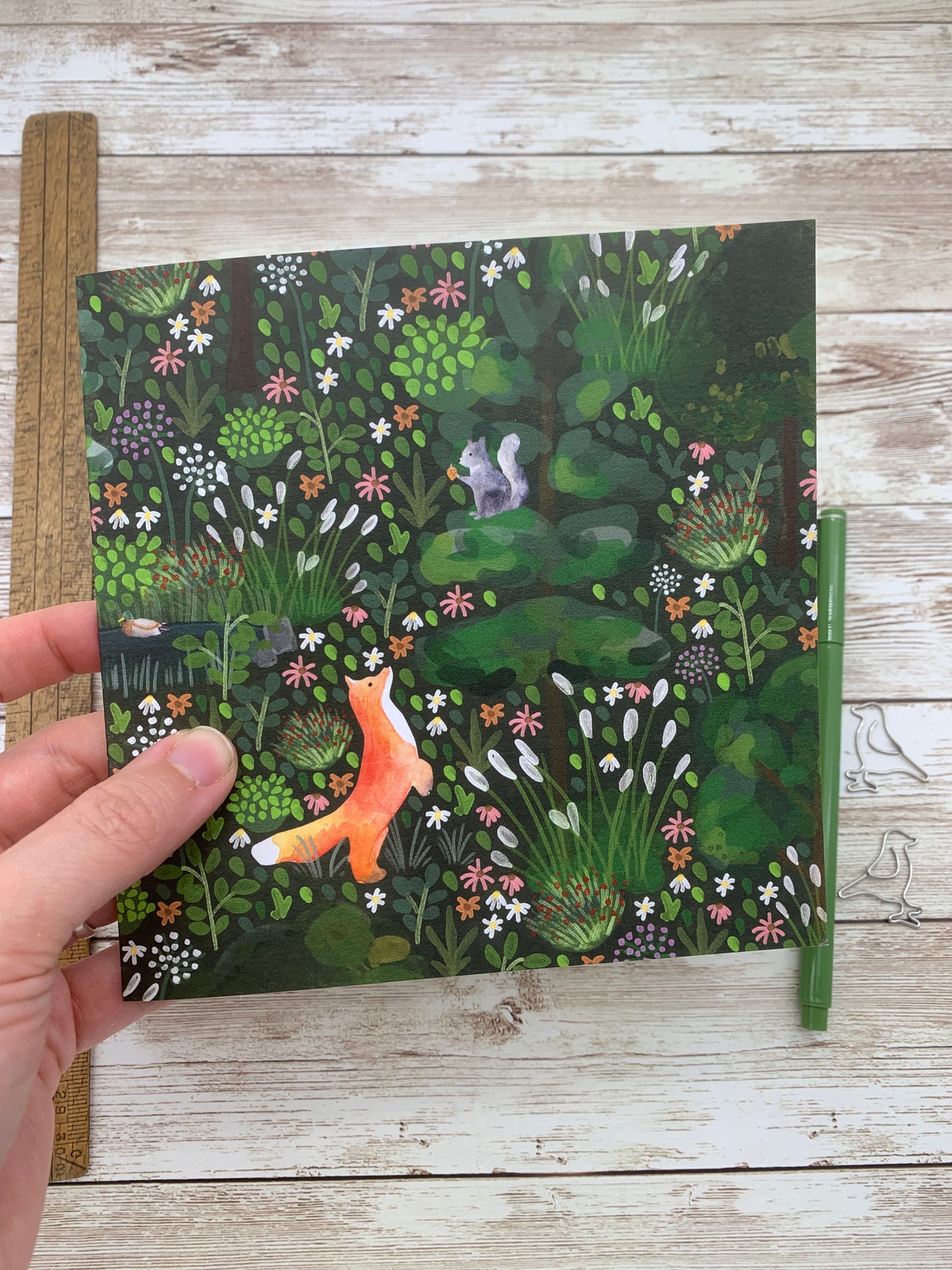 Fox and Squirrel greeting card